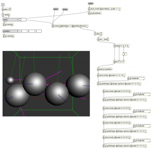 Kinect physics in Max with OpenGL graphics